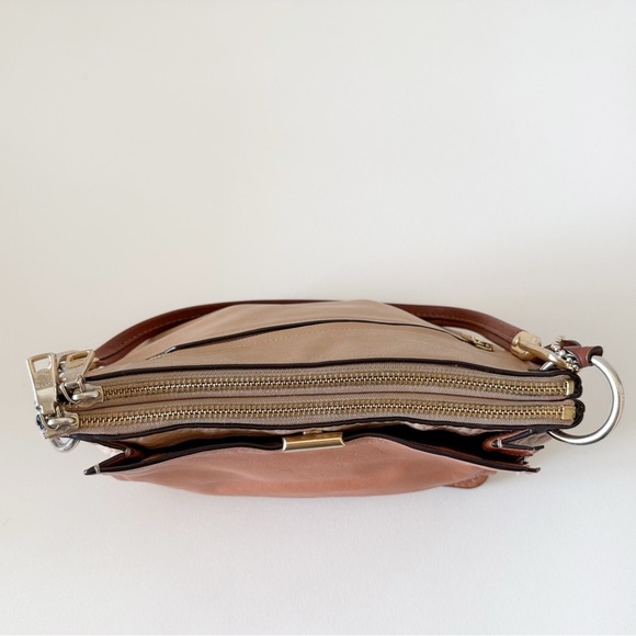 Coach Dreamer Bag Leather Shoulder Suede Casual Chic Colorblock Elegant Tan - Picture 3 of 16